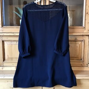 3/$30 NWT Zara long sleeve navy blue dress S